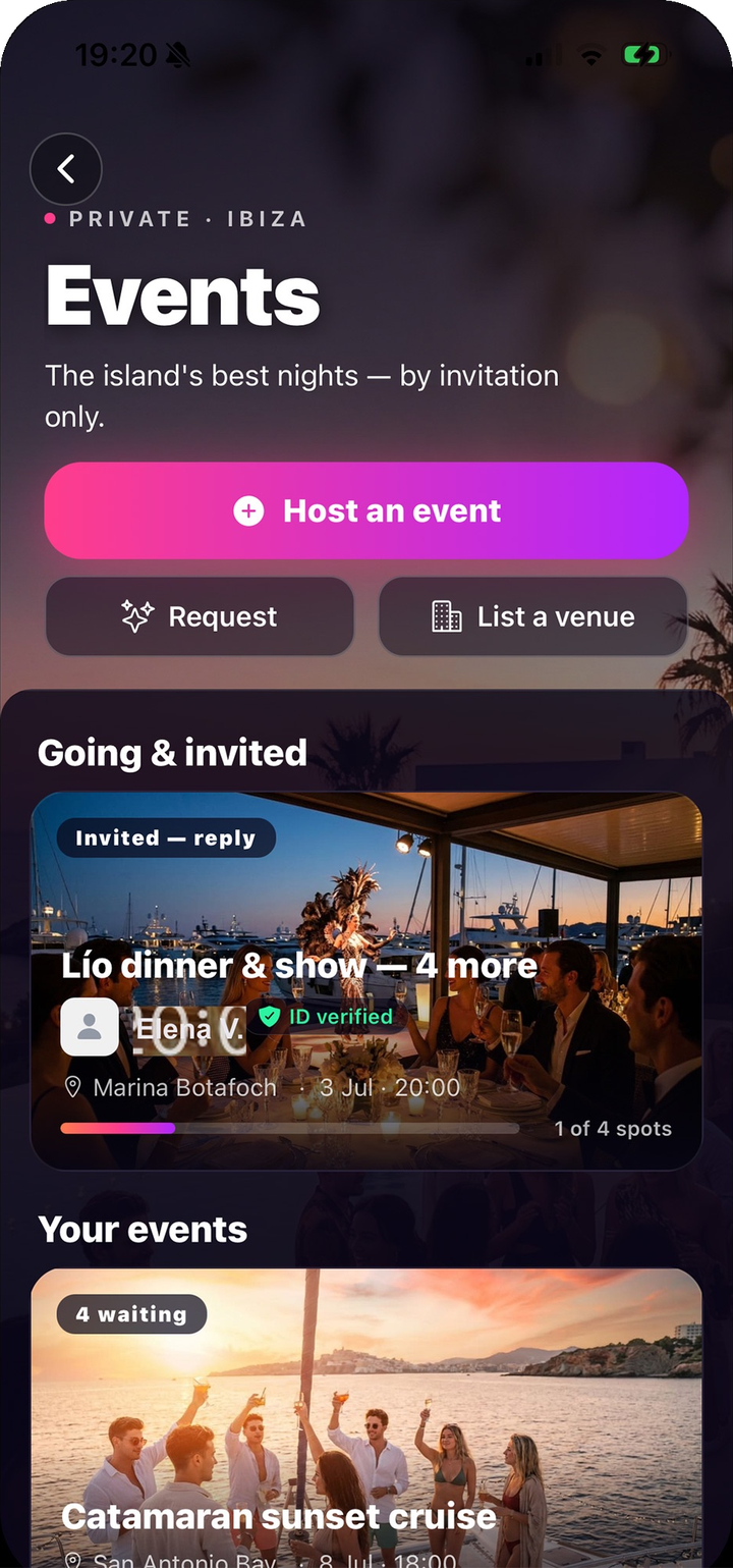 BeApp Events: invite-only nights and guestlists